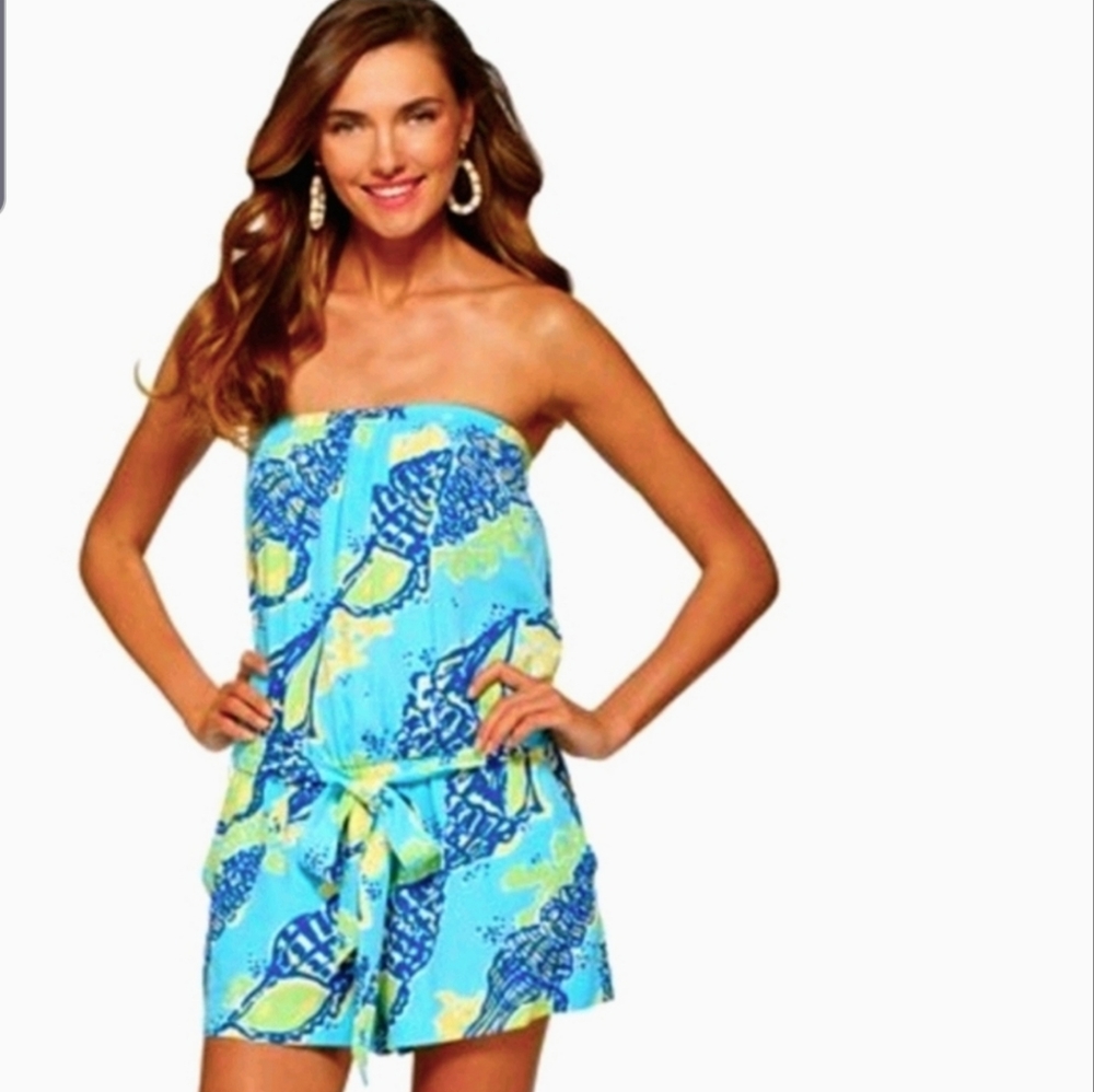 Lilly Pulitzer Colleen romper sound the blue horn